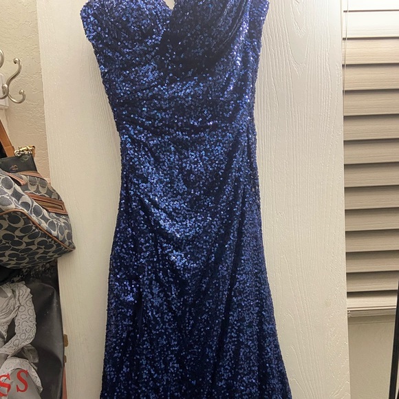 Sparkly Blue Prom Dress - Picture 1 of 4